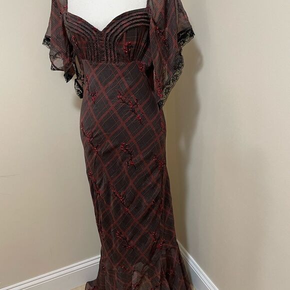 NWT Free People Fallen Flowers Midi Dress Embroidered Beaded size 2 - Picture 7 of 14